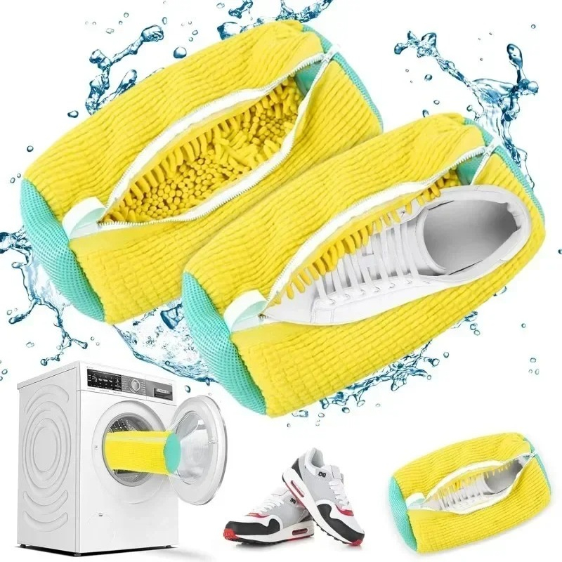 Sneaker Care Cleaning Kit - ถุงซักผ้าสำหรับรองเท้าผ้าใบ รองเท้าเทนนิส ใช้ซ้ำได้ ทนทาน ไม่ทำให้เป็นคราบ สำหรับใช้กับเครื่องซักผ้า