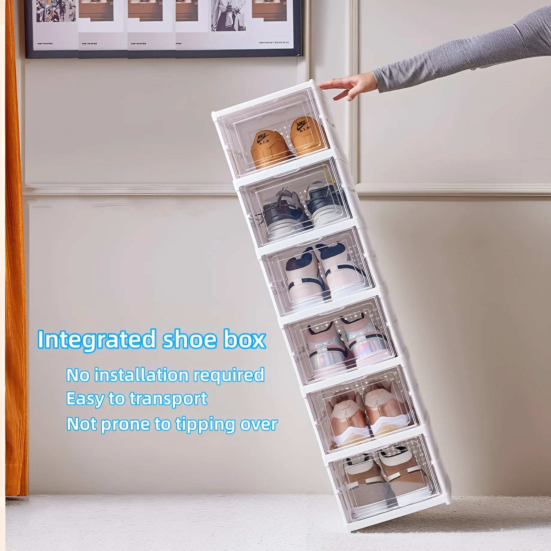 6 ชั้นกล่องรองเท้าพับได้โปร่งใ - Sneaker Care Shoe Box บทวิจารณ์และราคา